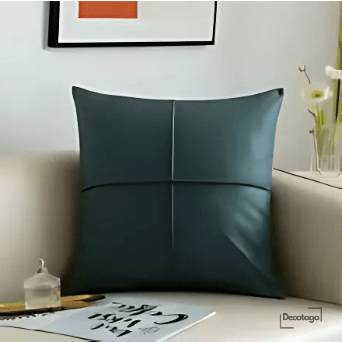 Luxury leather pillow™| Elegance in Every Stitch. - Decotogo.Shop