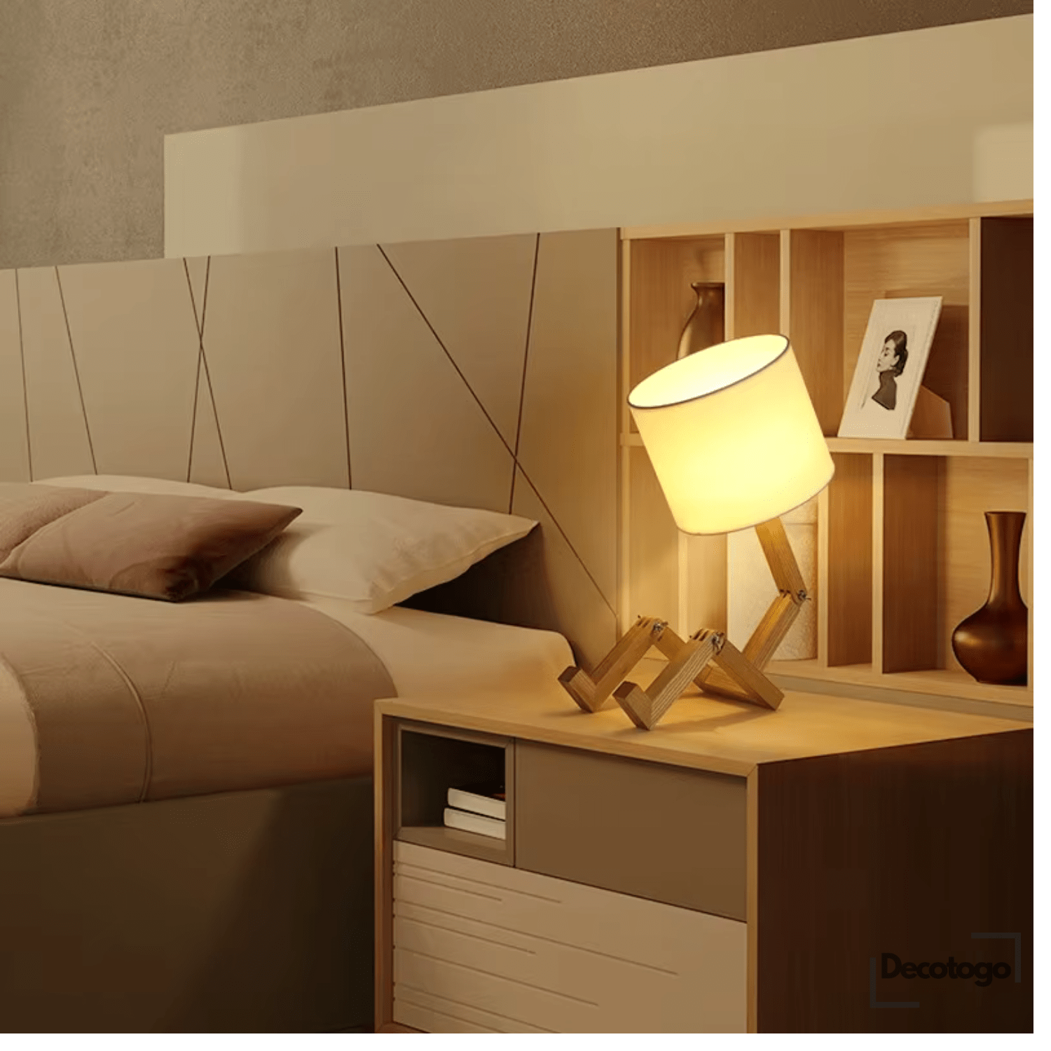 RoboLume™| The Wooden Robot Table Lamp - Decotogo.Shop